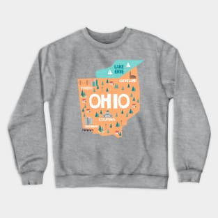 Ohio Illustrated Map Crewneck Sweatshirt